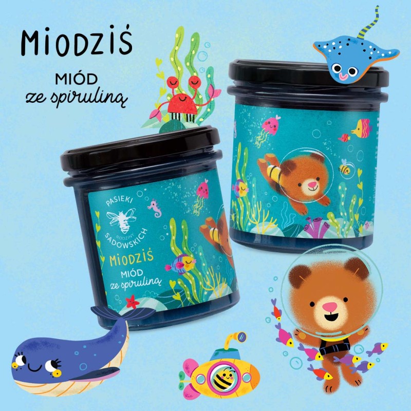 Miodziś - Miód ze spiruliną 430 g+ NIESPODZIANKA