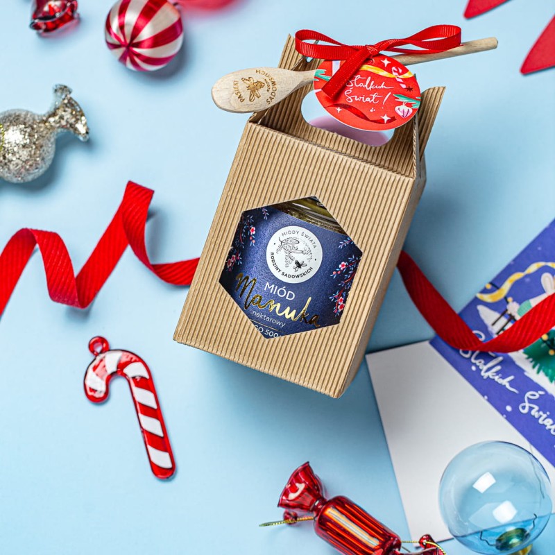 Świąteczny zestaw z 1 miodem Manuka w walizce - eko