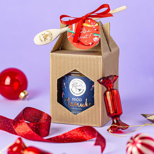 Świąteczny zestaw z 1 miodem Manuka w walizce - eko