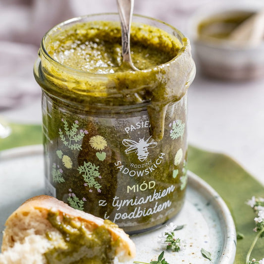 Miód z tymiankiem i podbiałem - 430 g