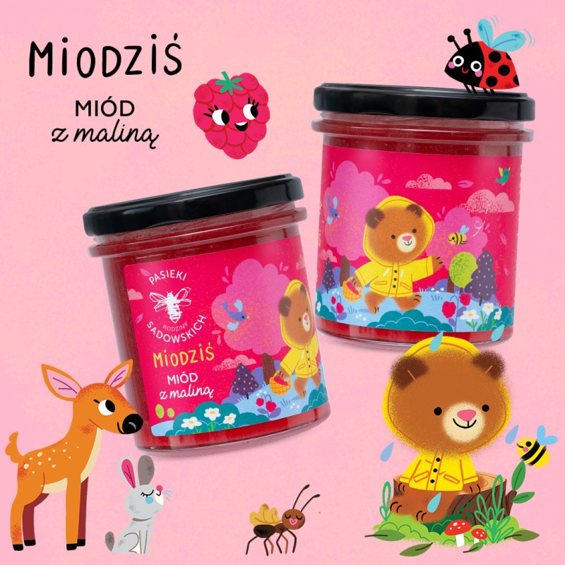 Miodziś - Miód z maliną 430 g + NIESPODZIANKA